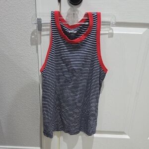 Old Navy Navy and Red Striped Tank Top